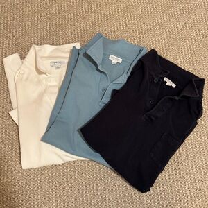 Sunspel Men's Polo Shirts - White, Light Blue, and Navy- set of 3